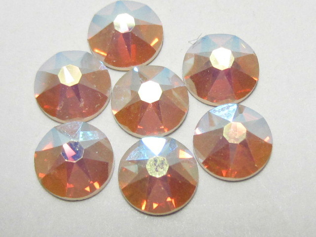 18 pcs. 34ss WHITE OPAL AB (VIVA) FLATBACK PRECIOSA Rhinestones